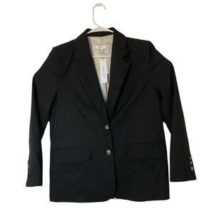 NWT Topshop Women Blazer Size 10 Black Side Pocket Lightweight Career $115